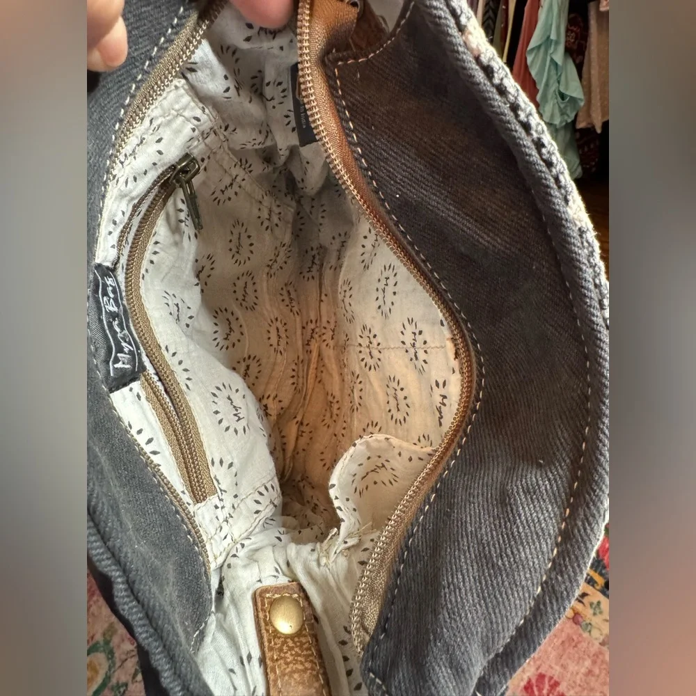 Myra  Gray and Brown Women's crossbody  Bag‎
